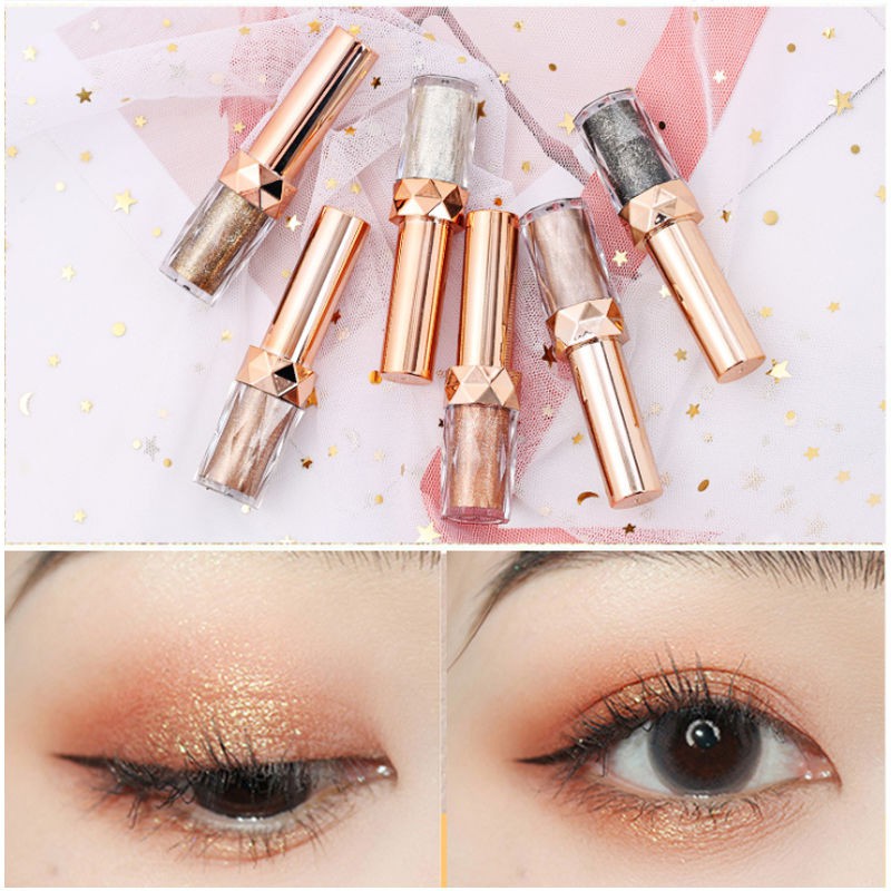 Bảng Phấn Mắt Bóng Lưu vực [The same style of Douyin Net Red] Liquid Eyeshadow High Pearlescent Lying Silkworm Pen Diamond Unicorn Lazy