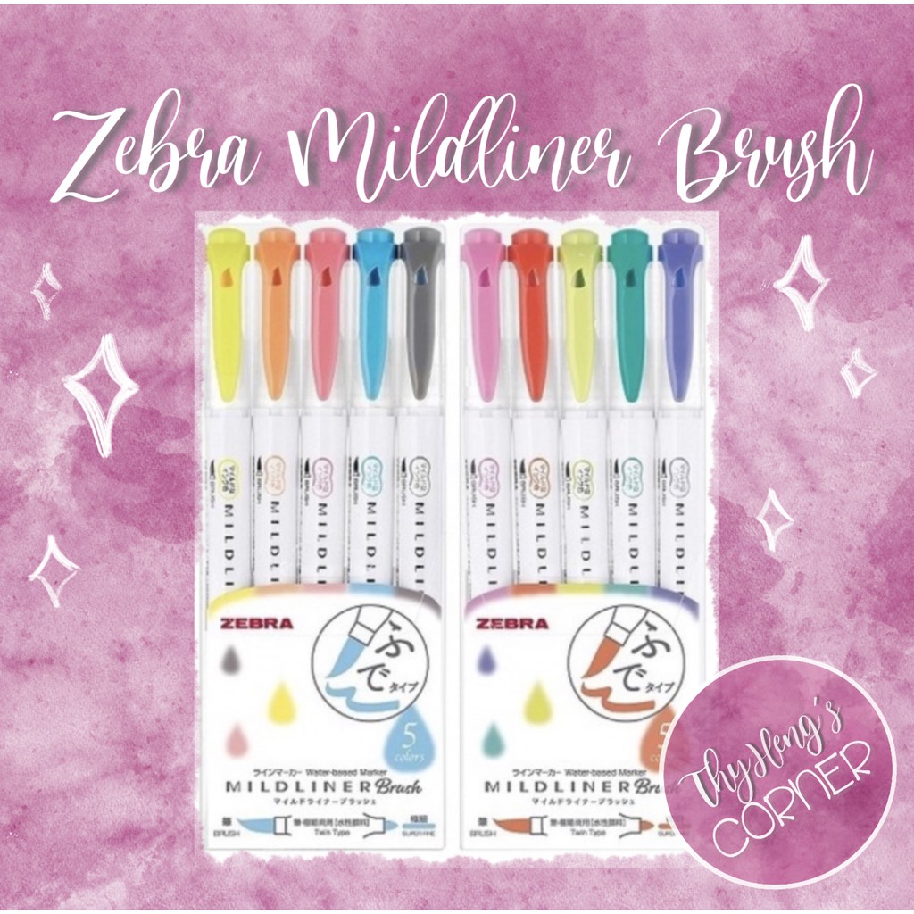 Bút đầu cọ Zebra Mildliner Brush (Hai đầu) *MÀU MỚI* - BÁN LẺ