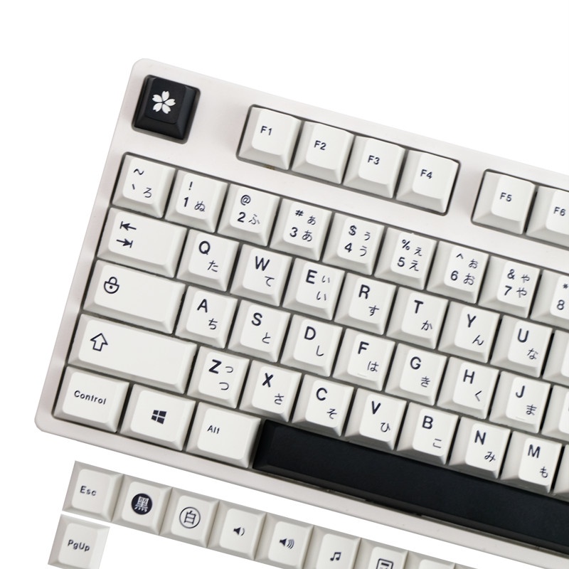 Các keycaps màu trắng tối giản GMK, 129 phím keycaps Cherry Profile DYE-SUB Cá nhân hóa GMK Keycaps cho bàn phím cơ