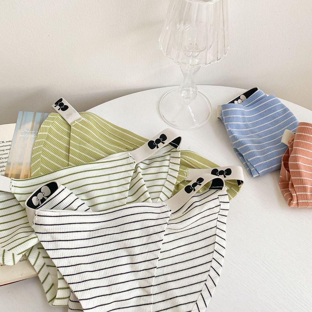 SOMEDAYZL Quần Lót Lưng Thấp Hoạ Tiết Kẻ Sọc Thiết Kế Thoáng Mát Cho Phái Nữ