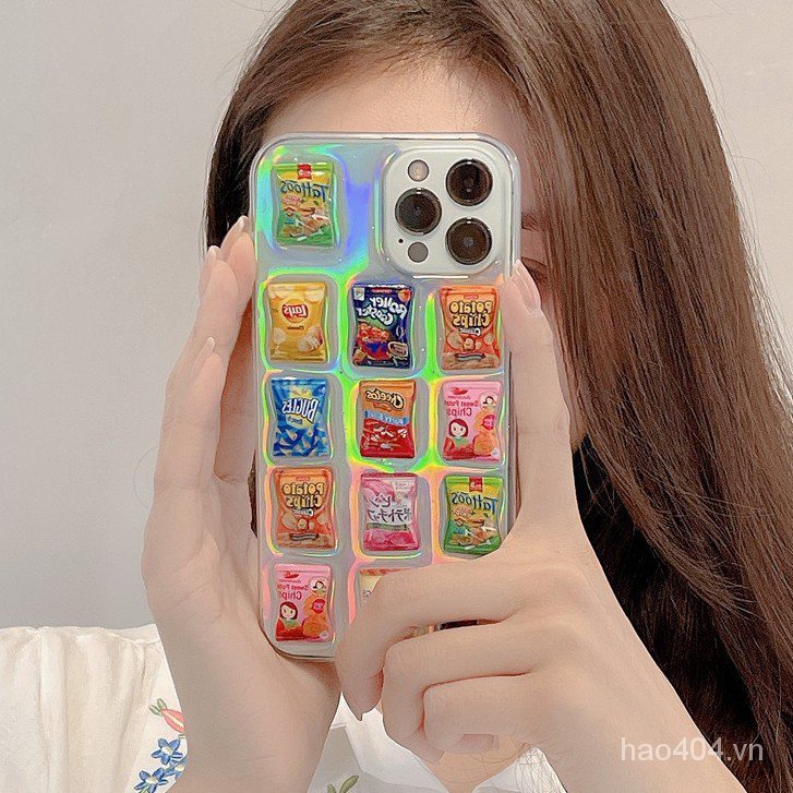 Ốp điện thoại chống sốc họa tiết bánh snack phong cách Hàn Quốc thích hợp cho Iphone se2 7 8p X Xsmax Xr11 12pro