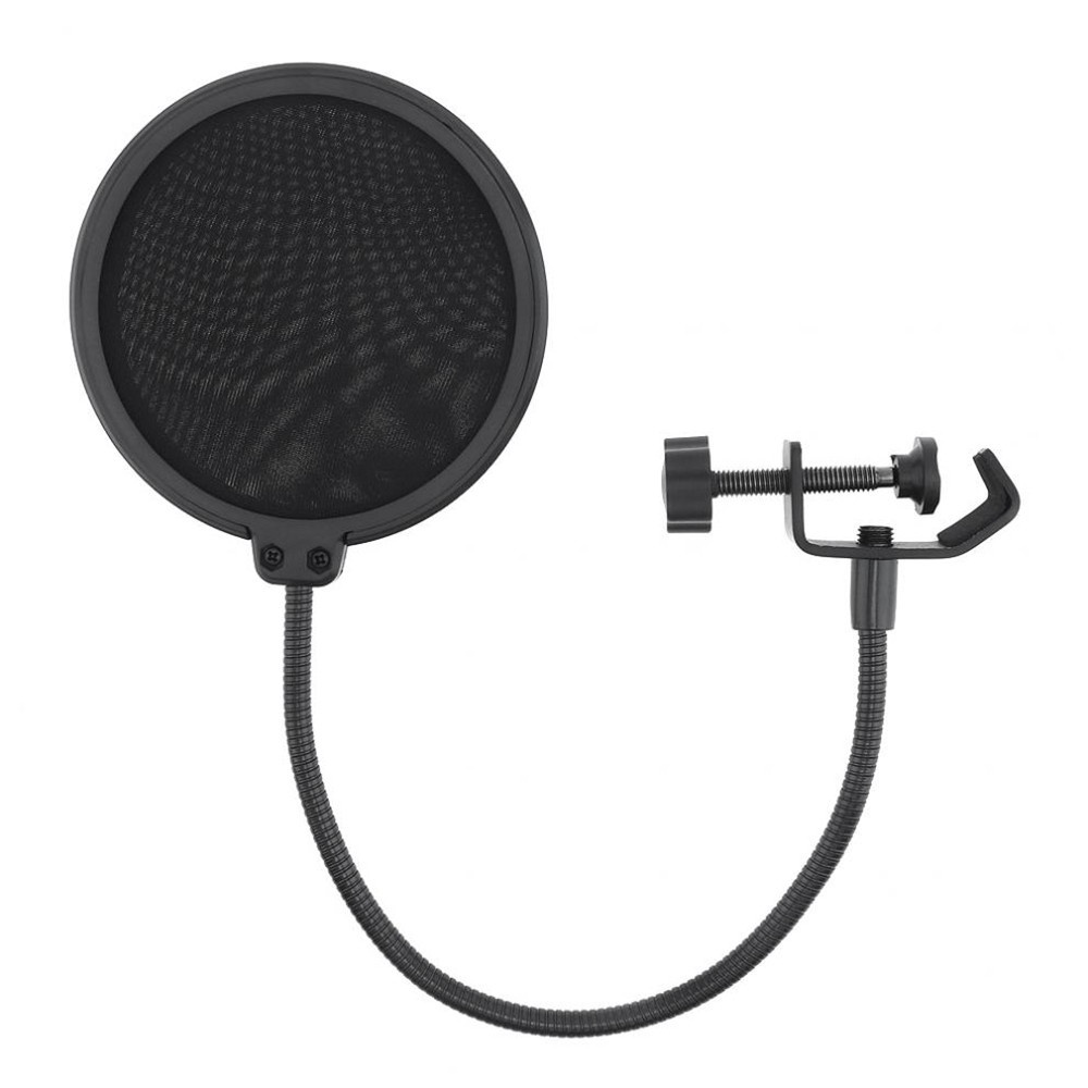 Double Layer Studio Microphone Flexible WindScreen Mask Mic Pop Filter Shield 155MM for Speaking Recording Accessories