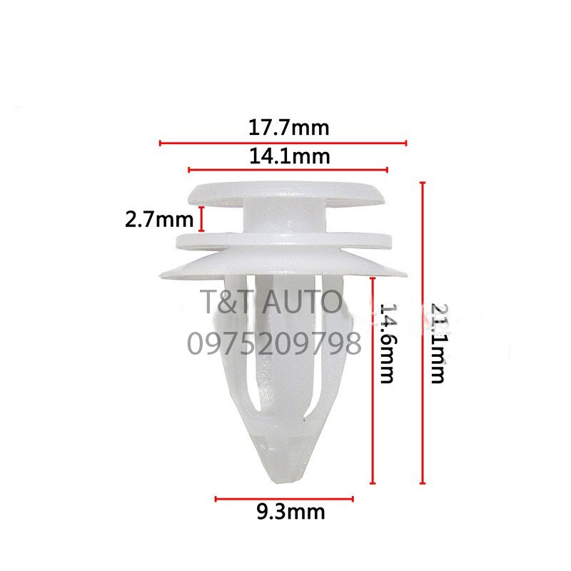 Bộ 50 chốt tappi, đinh tán màu trắng dùng cho cửa xe ô tô