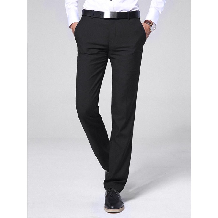 Quần âu nam đen ống côn,quần tây nam vải không nhăn không xù | BigBuy360 - bigbuy360.vn