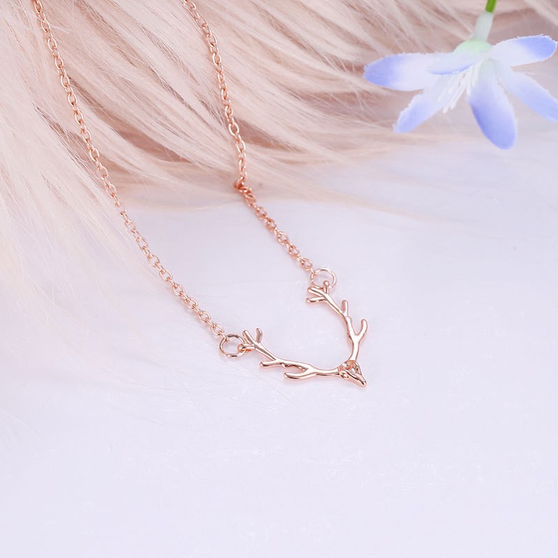 Dây Chuyền Mặt Hình Sừng Tuần Lộc Phong Cách Giáng Sinh Thời Trang Cho Phụ Nữ