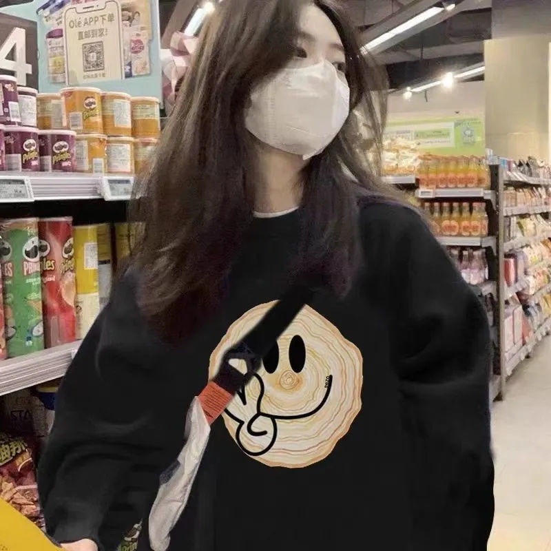 Áo Hoodie DàI Tay Cổ TròN ThờI Trang Cho Nữ