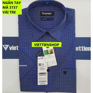 (3737 CRS) ÁO SƠ MI VIỆT TIẾN NGẮN TAY VẢI TRE CA RÔ