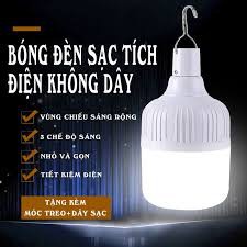 Bóng đèn led sạc tích điện 30W có móc treo không cần dây điện - Bóng đèn sạc không dây