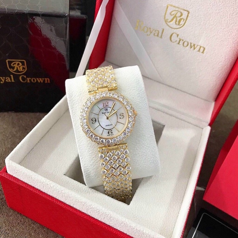 Đồng hồ nữ Royal crown Đính đá siêu đẹp + Full Hộp