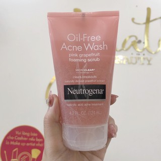 Sửa rửa mặt neutrogena oil free acne wash pink grapefruit scrub