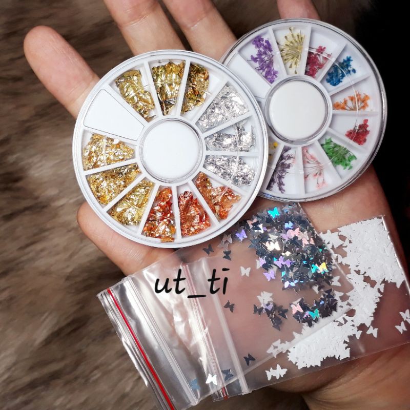 Kim tuyến hình tim,bướm làm nail,make up