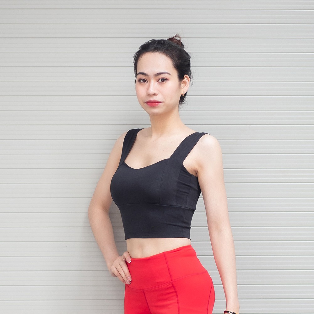 Áo ngực thể thao croptop cotton kiểu dáng hiện đại, phù hợp các môn tập yoga, đi bộ, dạo phố