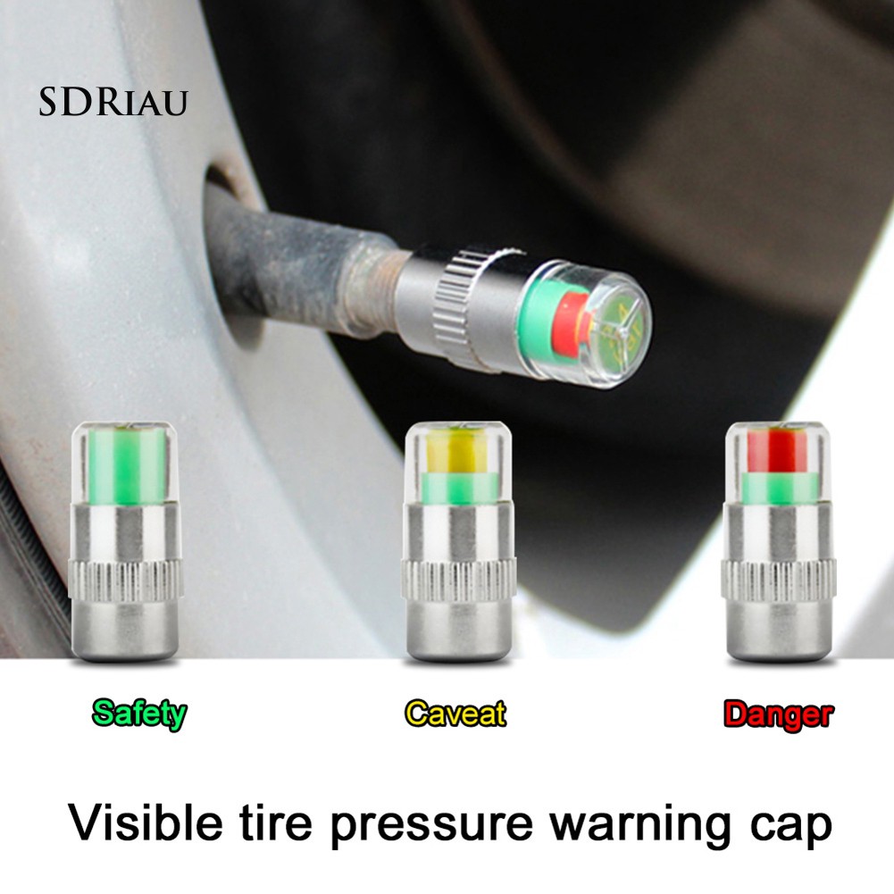 【Ready Stock】4Pcs Car Auto Tire Pressure Monitor Tyre Gage Alert Sensor Indicator Valve Caps