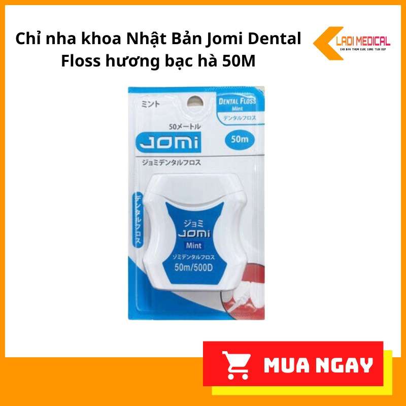 Chỉ nha khoa Nhật Bản Jomi Dental Floss hương bạc hà 50M