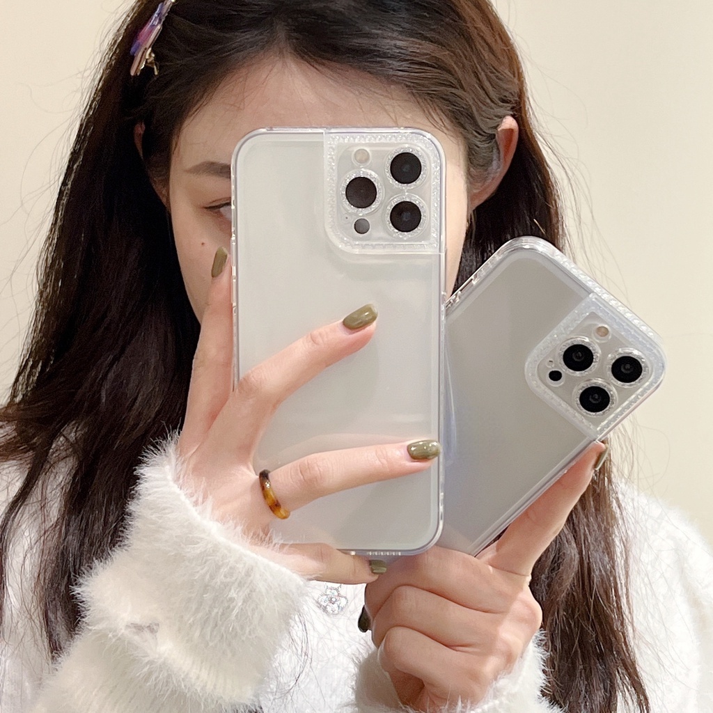 Ốp Điện Thoại Trong Suốt Viền Đính Đá Cao Cấp Cho iPhone13pro max iPhone 12 11 xs/xr
