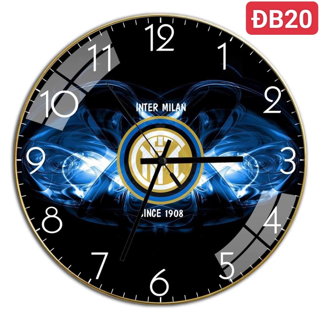 Đồng hồ treo tường VUADECOR chủ đề bóng đá tráng gương kim trôi cao cấp (Tặng pin và đinh treo)