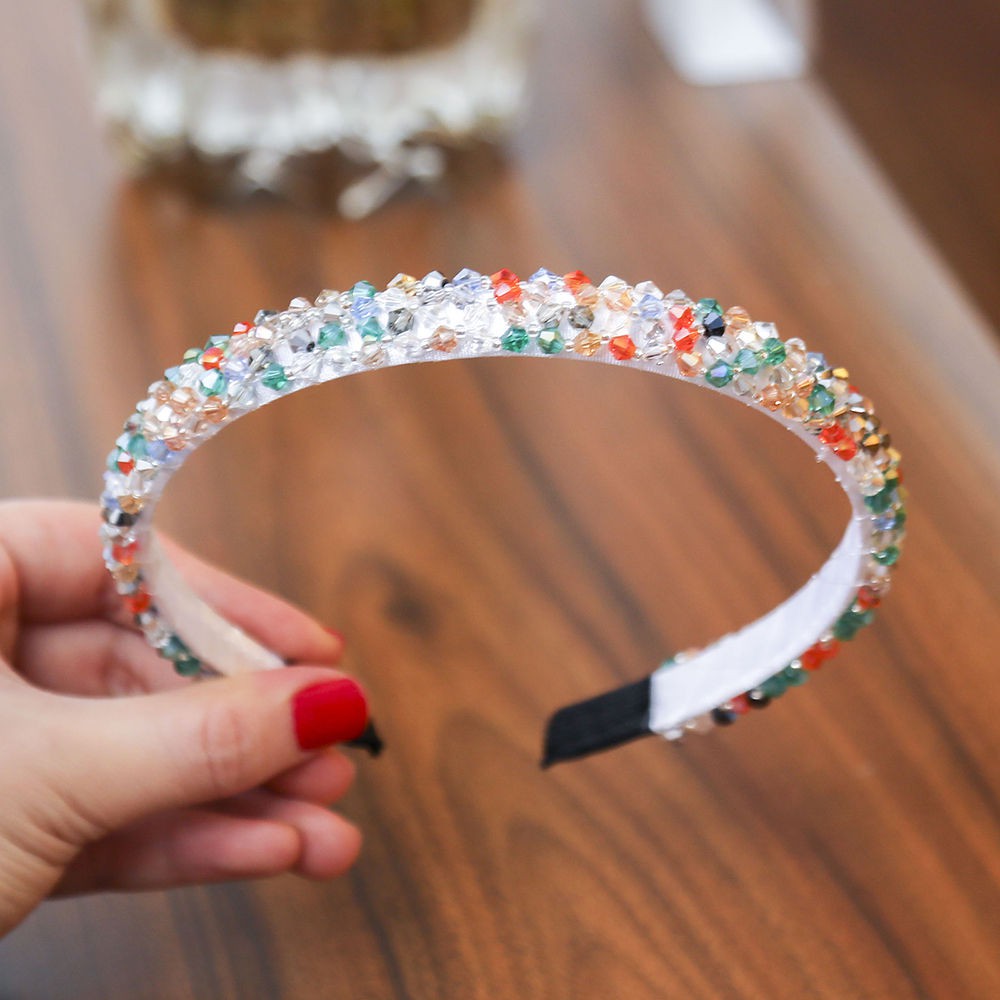 Băng đô cài tóc đính đá nhiều màu tùy chọn cho nữ