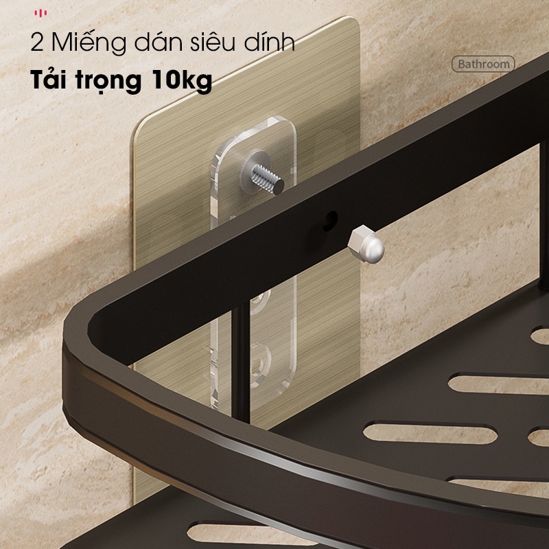 Kệ nhà tắm nhà bếp góc tường SQ-5216 hợp kim nhôm không rỉ