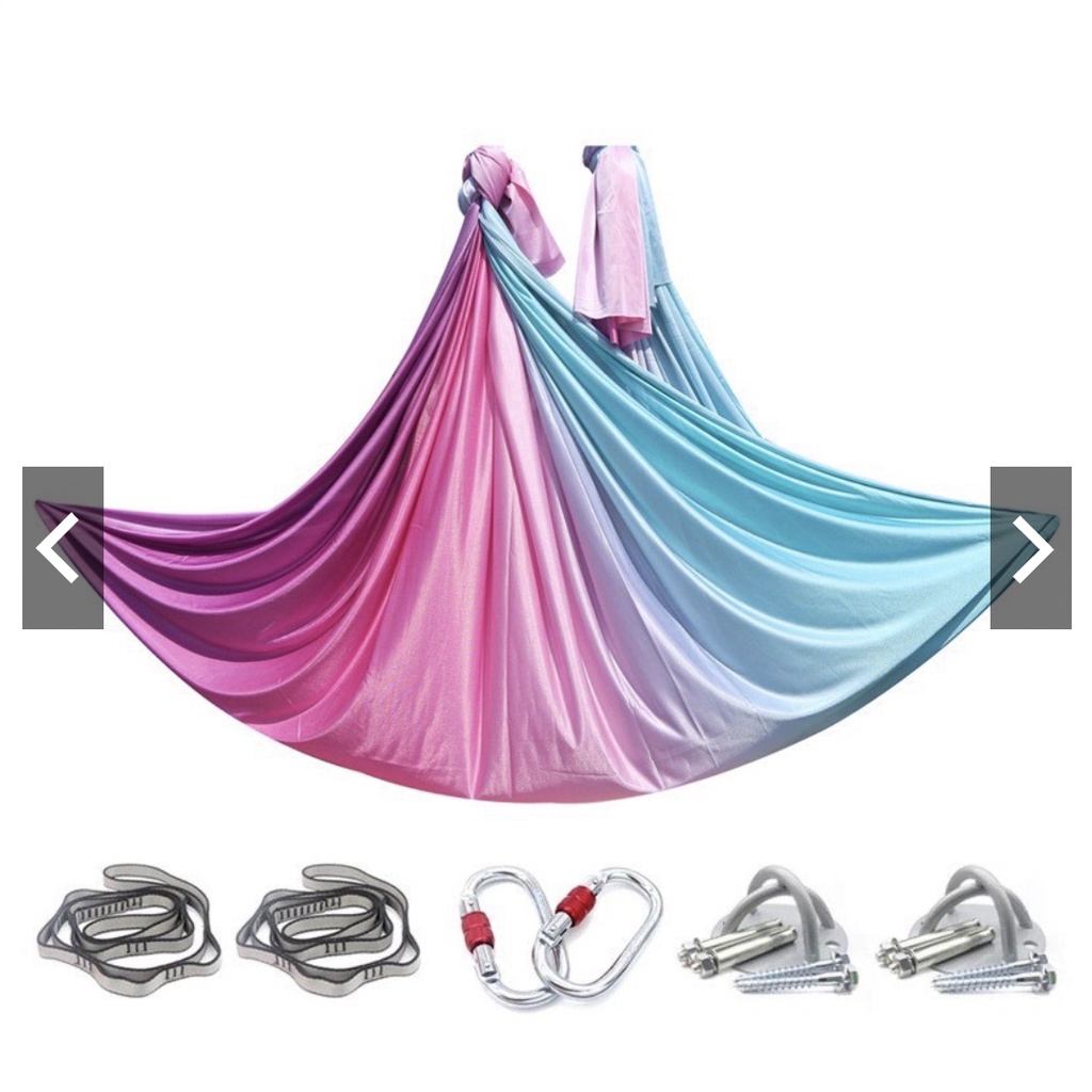 Võng Lụa Ngũ Sắc Tập Yoga Elite Sport đủ phụ kiện, Sản Phẩm Cao Cấp Chuyên Lắp Đặt Phòng Tập Yoga Bay