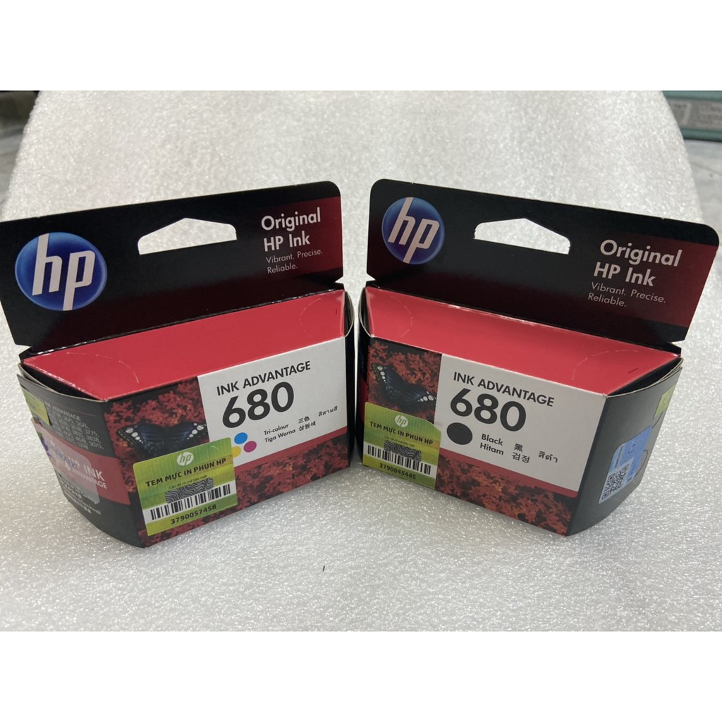 Combo bộ 2 mực in phun hp680 BLACK  và hp680 màu TRI - COLOR  - hàng chính hãng