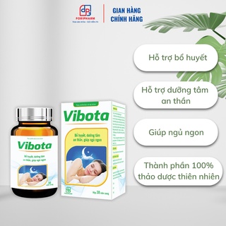 Vibota - Dưỡng tâm an thần, ngủ ngon sâu giấc- Hộp 60 viên- Dược phẩm Trung Ương 3