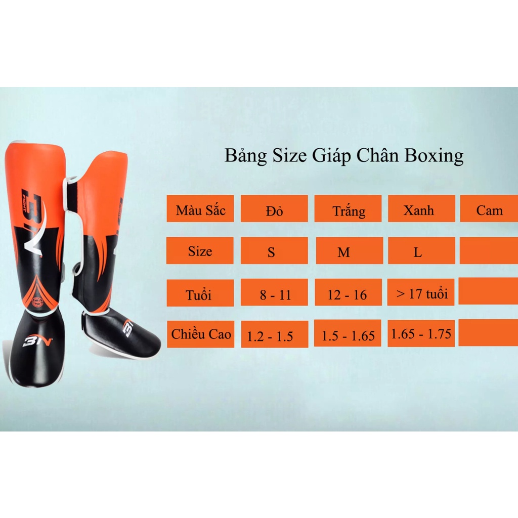 Giáp Chân Boxing, Bảo Hộ Chân BN Muay Thái Đấm Bốc Quyền Anh Khiên Bảo Vệ BN Shin Guards Chính Hãng (1 Đôi)