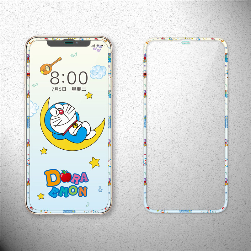 Ốp Điện Thoại Kèm Kính Cường Lực Hình Doraemon Cho Iphone 11 Pro Max 6 7 8 Plus Xs Xr Se2