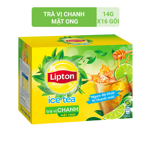 Trà Lipton chanh mật ong / đào 16 Gói x 14g