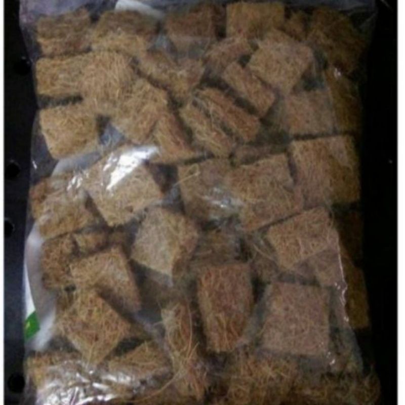 sơ dừa ép cắt miếng (gói 100g).
