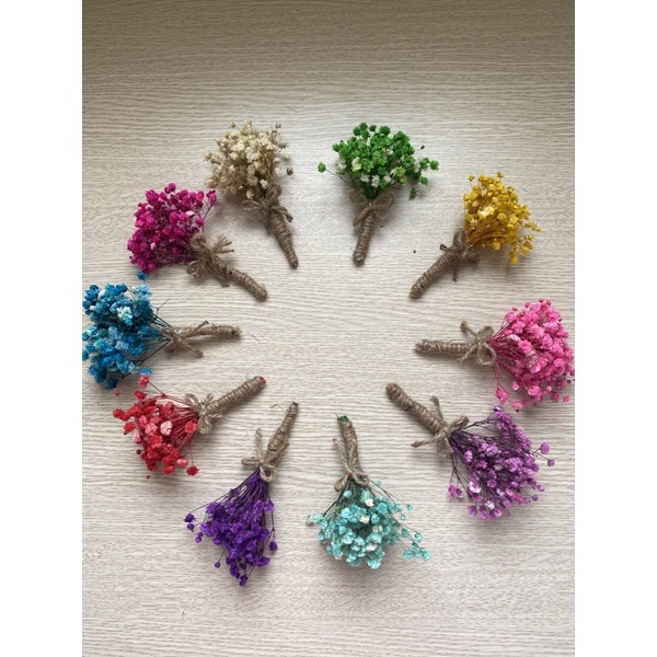 Bó hoa baby khô mini trang trí bánh kem, phụ kiện hộp quà tặng, làm thiệp handmade