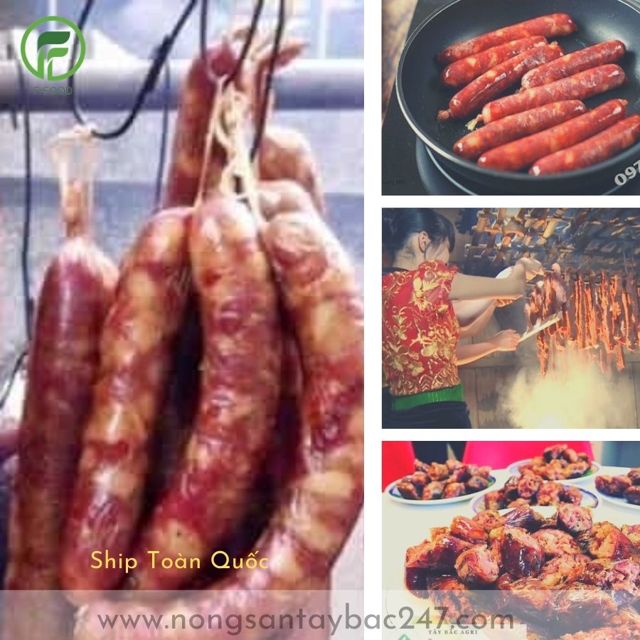 Lạp xưởng gác bếp gói 500gram (tặng kèm chẩm chéo) - Đặc sản Sơn La