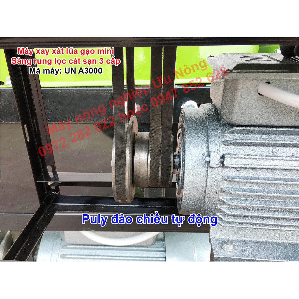 Máy xay xát lúa gạo gia đình 3 chức năng Xát gạo - Nghiền ngô lúa - Sàng rung lọc cát sạn 3 cấp cải tiến mới 2021