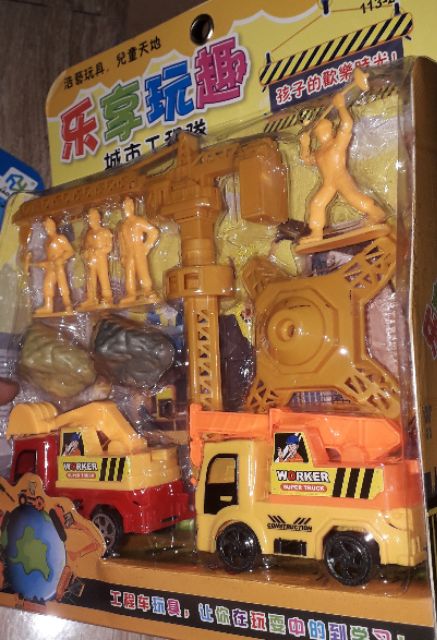 Sét xe mô hình công trình thành phố hoặc xây dựng bằng nhựa