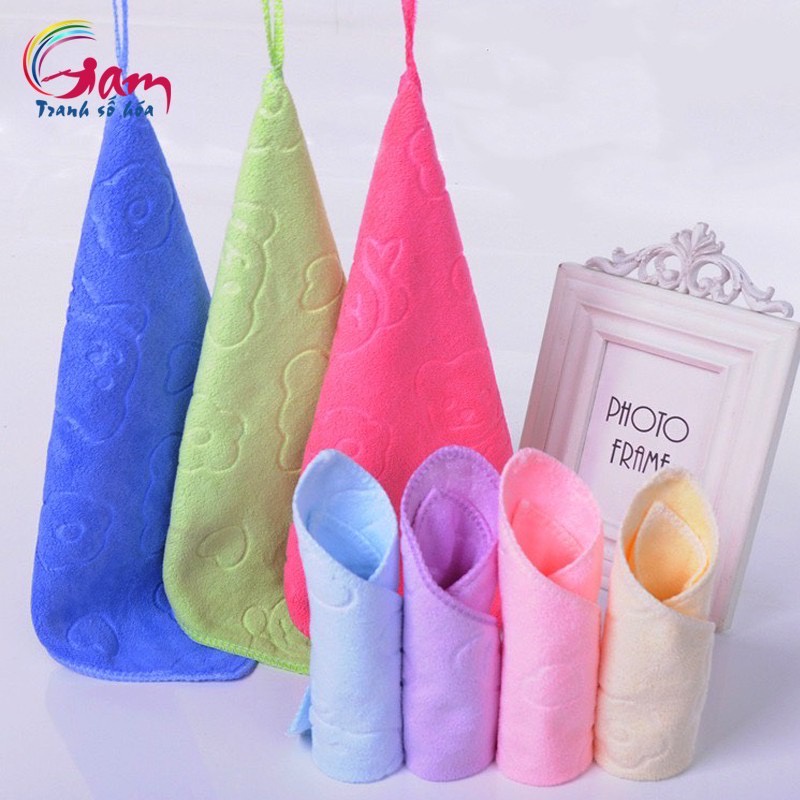 Khăn lau đa năng tiện lợi bằng cotton siêu thấm hút GAM lau tay lau bếp vệ sinh nhà cửa có dây treo 25x25cm