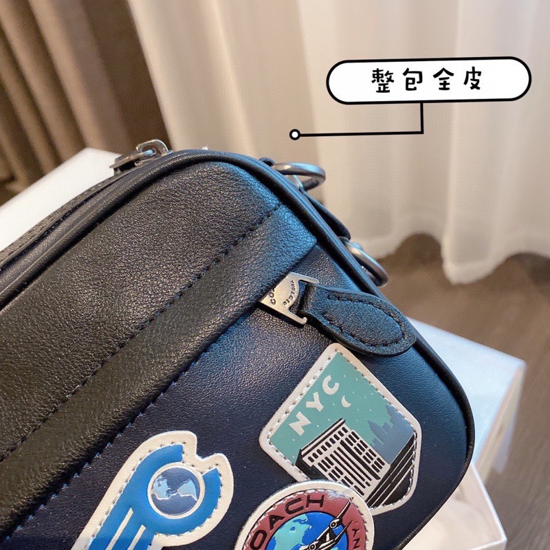 Túi đeo chéo nam Coach da thật cao cấp bản có gắn sticker
