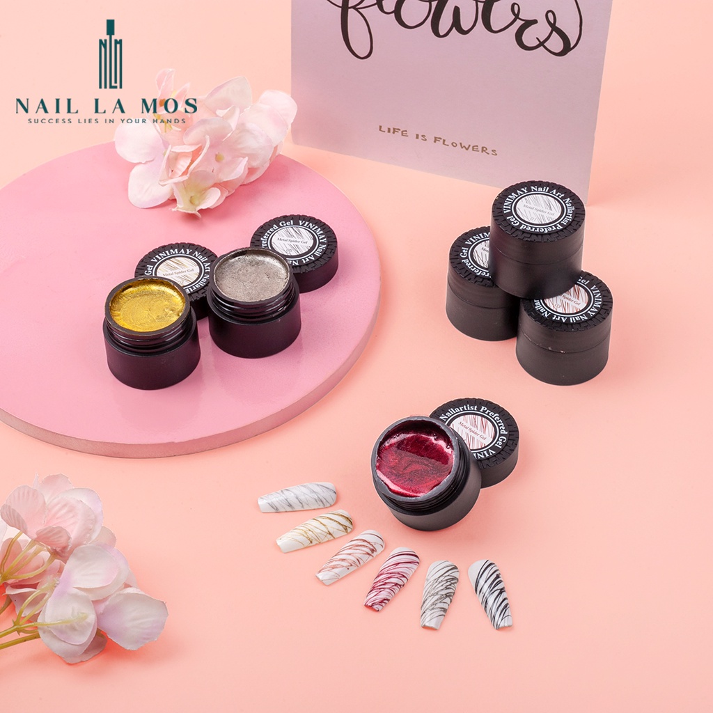 Gel nhện Vinimay chính hãng chất đậm đặc - gel mạng nhện nhũ sợi dai trang trí móng tay nghệ thuật