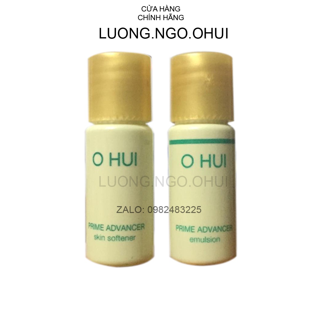 Cặp Nước Hoa Hồng Và Sữa Dưỡng Trắng Căng Bóng Da Ohui Prime Advancer 5ml