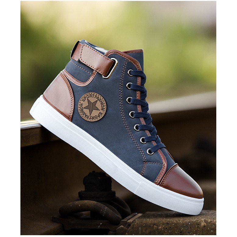 Giày Cao Cổ Nam Đế trắng, Giày Thể Thao Cổ Cao Thời Trang