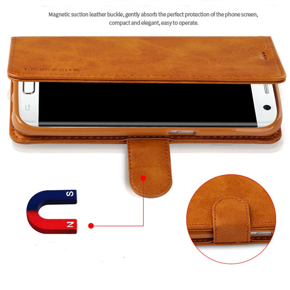 Ốp lưng da PU kèm ngăn đựng thẻ dành cho điện thoại Samsung Galaxy S6 S6edge S7 S8 S9+ S7edge | BigBuy360 - bigbuy360.vn