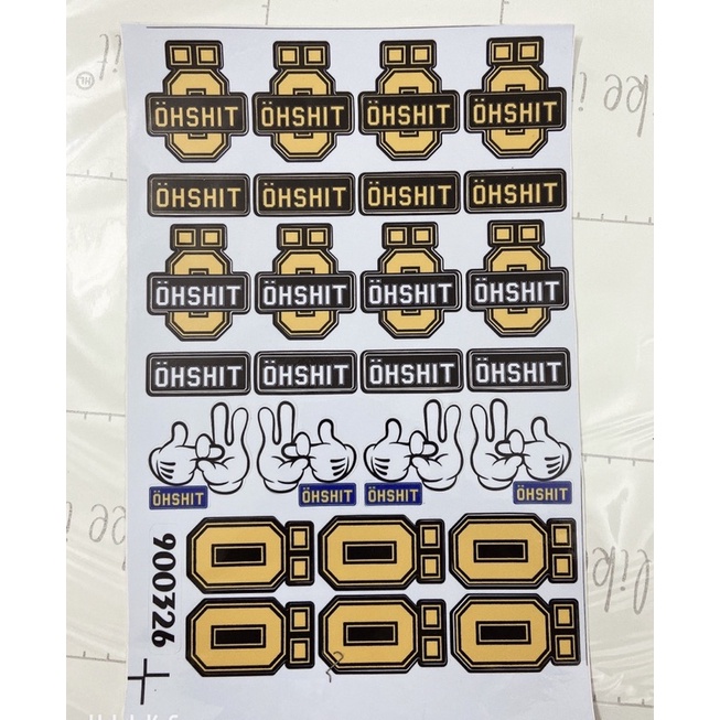 Tem dán trang trí OHSHIT tem dán xe.mũ bảo hiểm,điện thoại,máy tính,,,