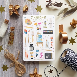 Sticker Sheet - Traditional Artist - Chuyên dán sổ | Bullet Journal Stickers, Art Stickers, Drawing Stickers, Painting