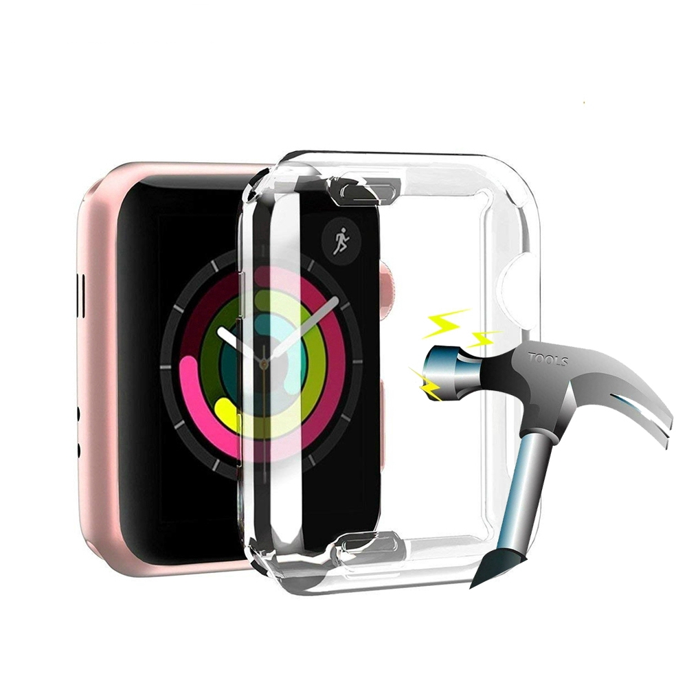 Full Soft Clear TPU Screen Protector Case Cover For Apple Watch Series 4 3 2 1