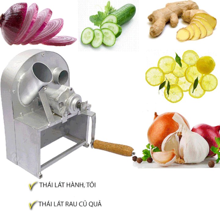 Máy thái hành, tỏi, củ quả quay tay tặng bộ 3 lưỡi dự phòng