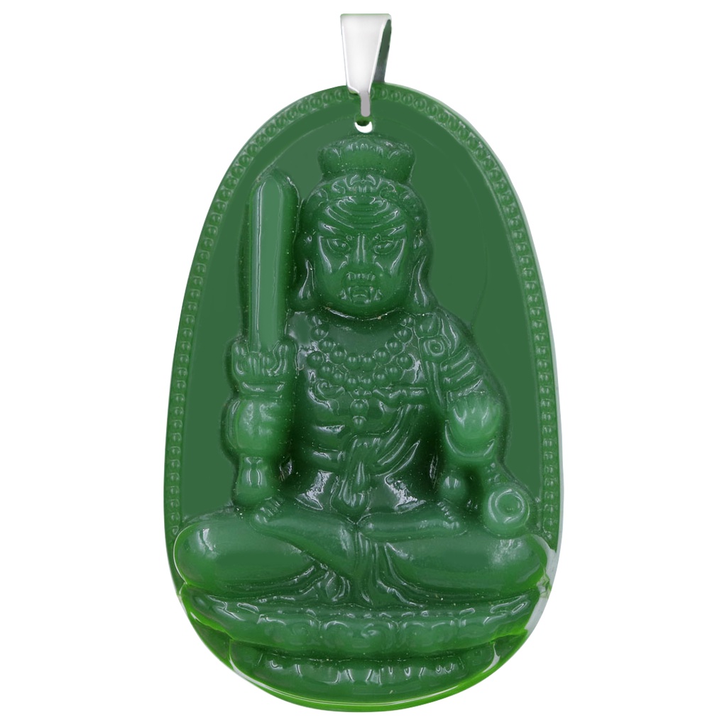 Mặt phật hộ mệnh tuổi Dậu - Phật Bất động minh vương Xanh lá MTAXLBV2 - Size phù hợp cho nam và nữ
