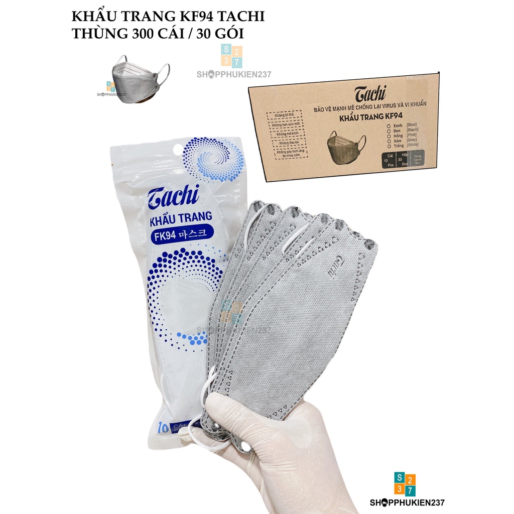 Khẩu Trang KF94 TACHI Hàng Vải SMS Kháng Khuẩn 4 Lớp