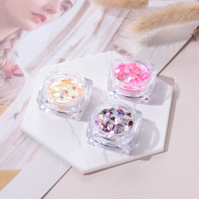 12 nhũ mắt kim tuyến cao cấp KIRA hình hoa, trái tim, lá, bướm, đám mây, ngôi sao R088-26 | BigBuy360 - bigbuy360.vn