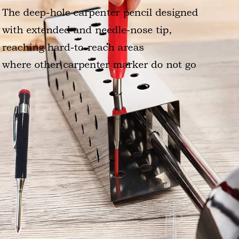 Bút Chì Kim Loại Trơn Với 12 Lõi Thay Thế Dùng Đánh Dấu Cơ Khí Cho Chế Tác Gỗ