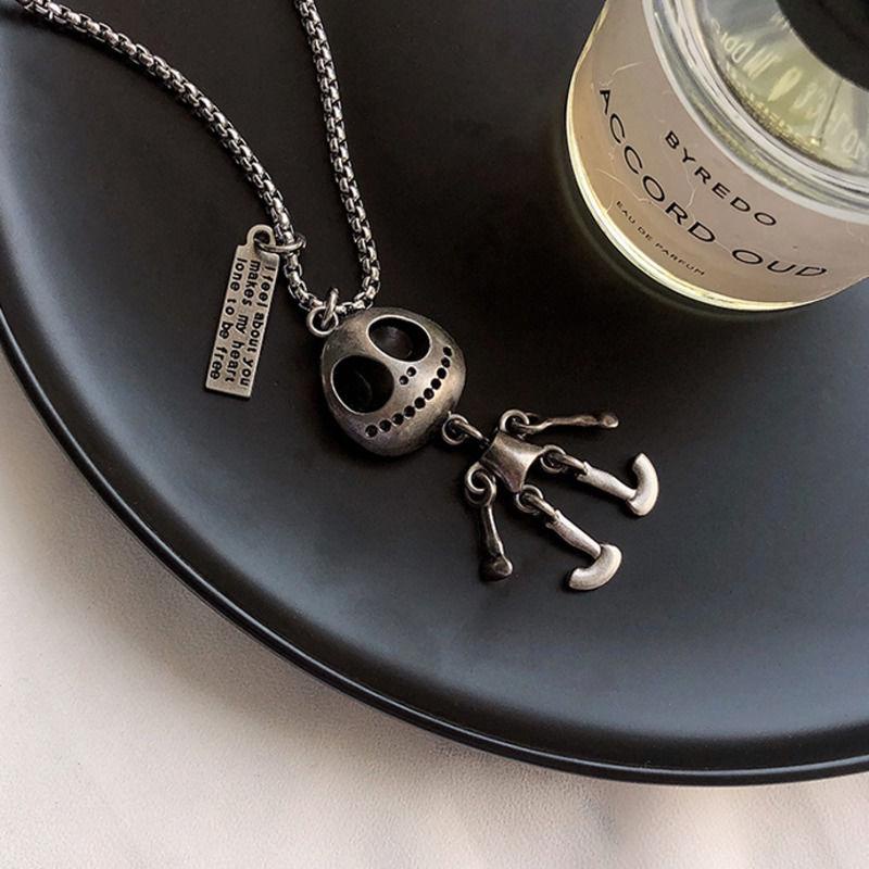 Dây Chuyền Vòng Cổ Cuban Titan Cao Cấp Mặt Hình Bộ Xương Độc Đáo Cá Tính Cho Nam Nữ - Maxshopdoc