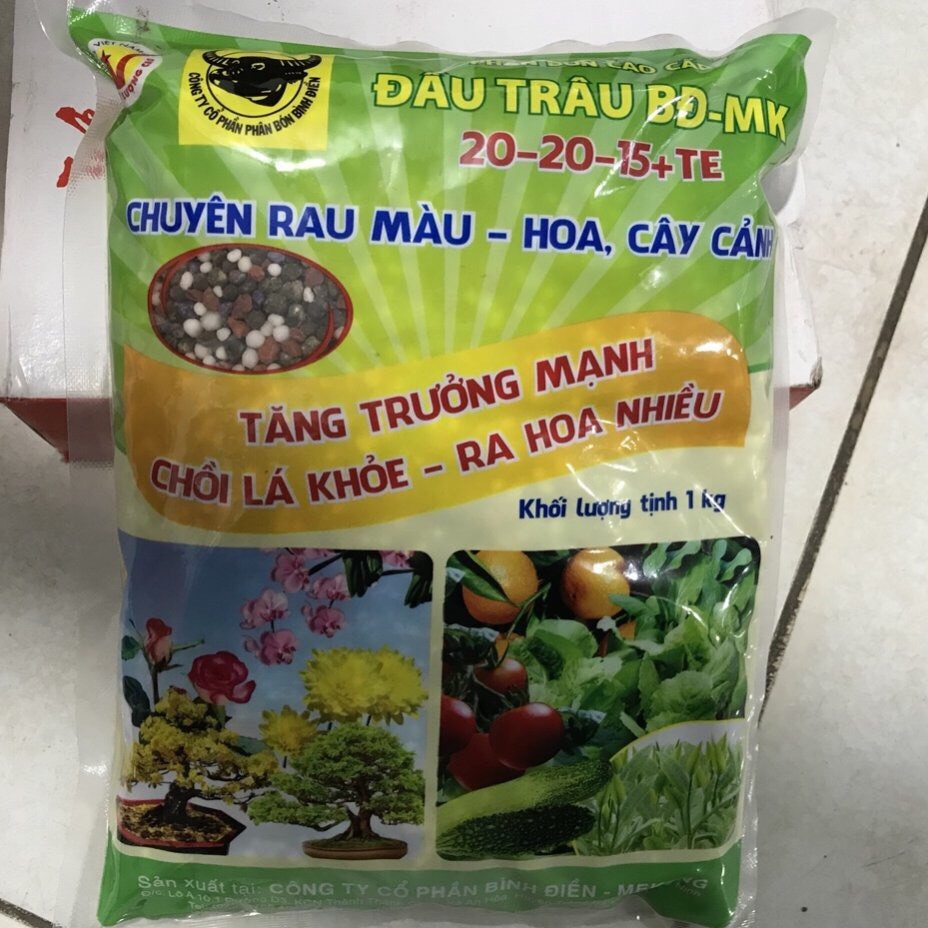 Phân Bón Đầu Trâu NPK 20-20-15 Chuyên Cho Hoa, Cây Cảnh Giúp Cây Ra Sai Hoa, Hoa Đẹp, Lâu Tàn