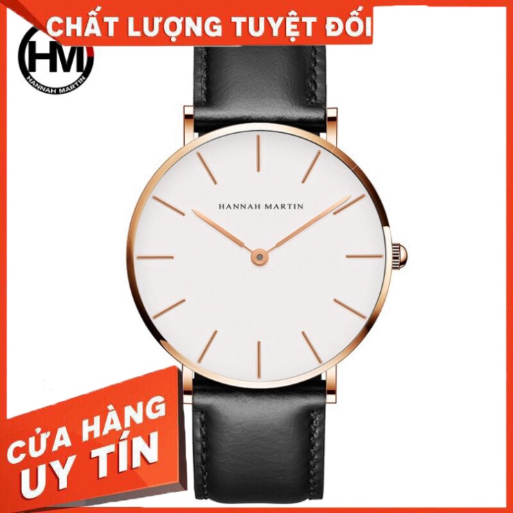 ĐỒNG HỒ NAM CHÍNH HÃNG HANNAH MARTIN DÂY DA SIÊU MỎNG CỰC SANG TRỌNG - Hàng nhập khẩu